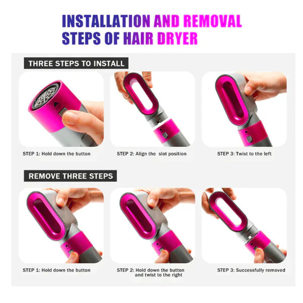 Hair Dryer Set 5 in 1 Hot Air Comb Blow Volumizer Brush 5 in 1 Hair Styler
